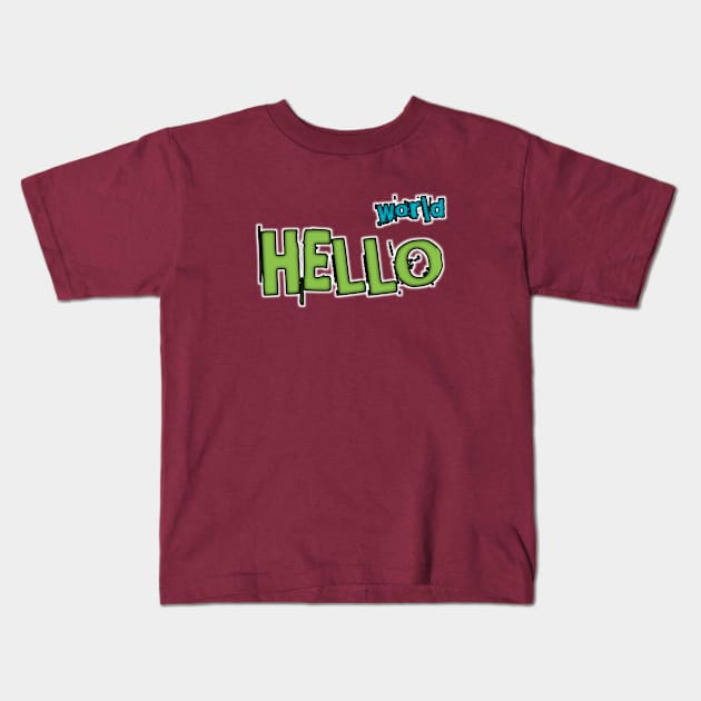 Hello world Kids T-Shirt by Menu.D